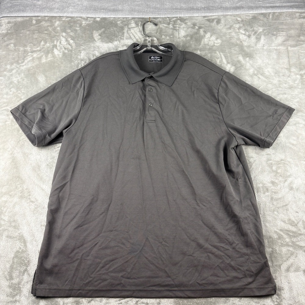 Ben Hogan Polo Mens 2XL Performance Gray Striped Short Sleeve EUC